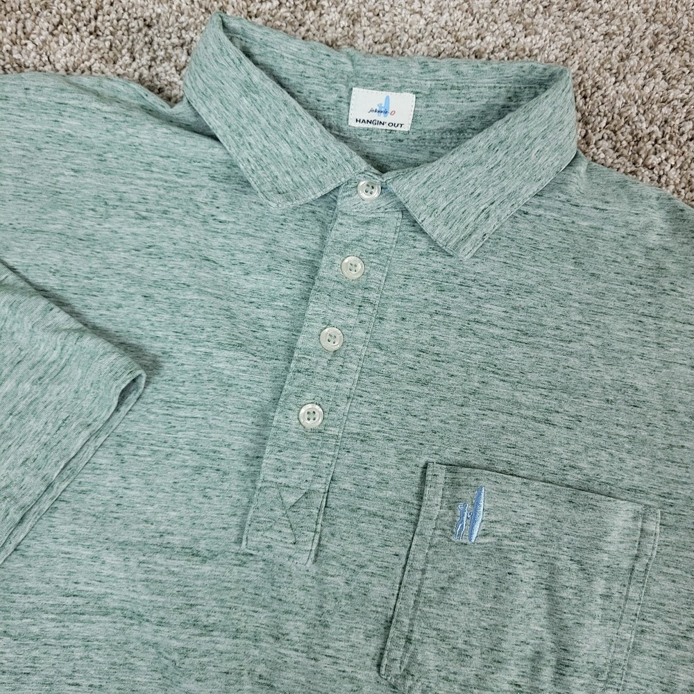 johnnie-O Heathered Seafoam Green Polo Shirt